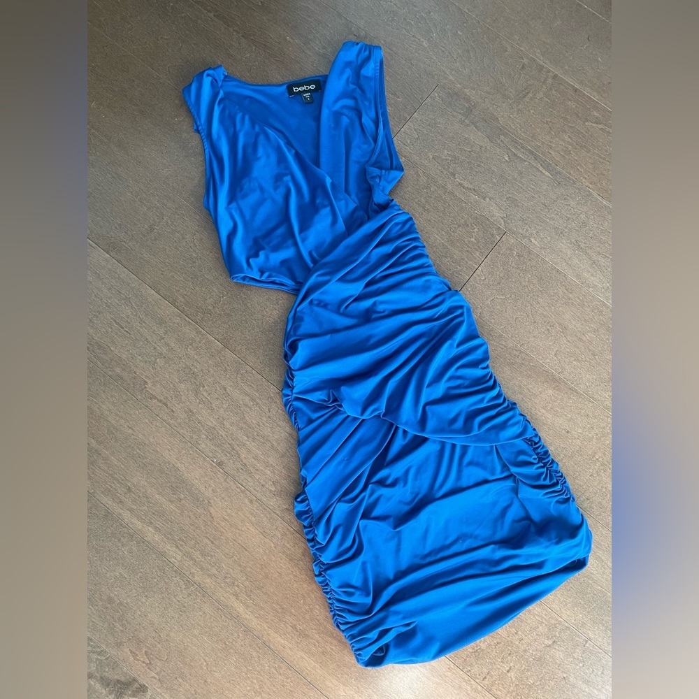 BeBe Cut-out Ruched Mini Dress